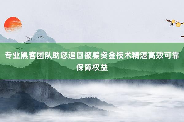 专业黑客团队助您追回被骗资金技术精湛高效可靠保障权益