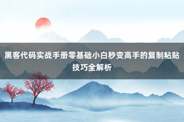 黑客代码实战手册零基础小白秒变高手的复制粘贴技巧全解析
